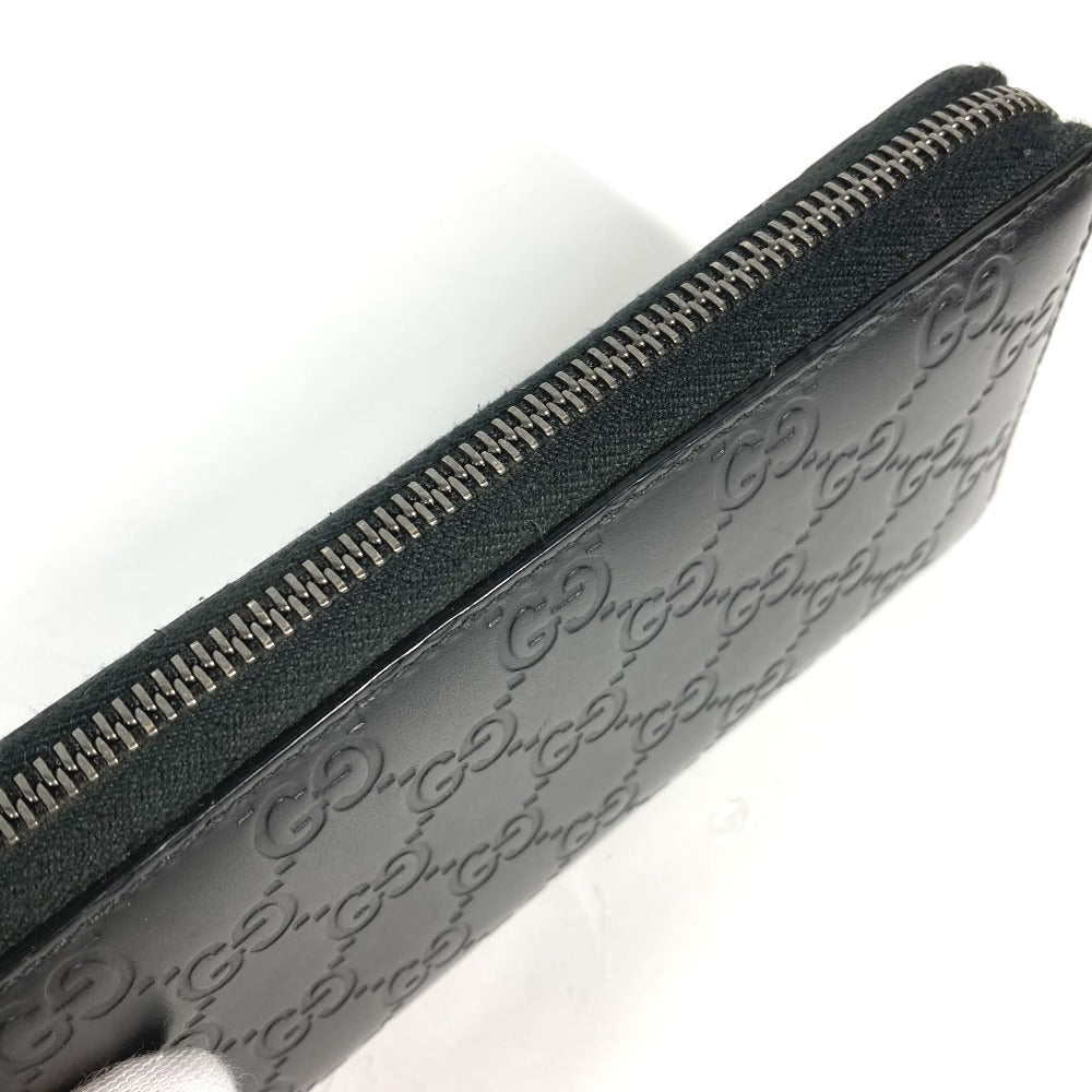 GUCCI Long Wallet Purse 307987 Sima leather black Guccisima GG Long wallet Women Used