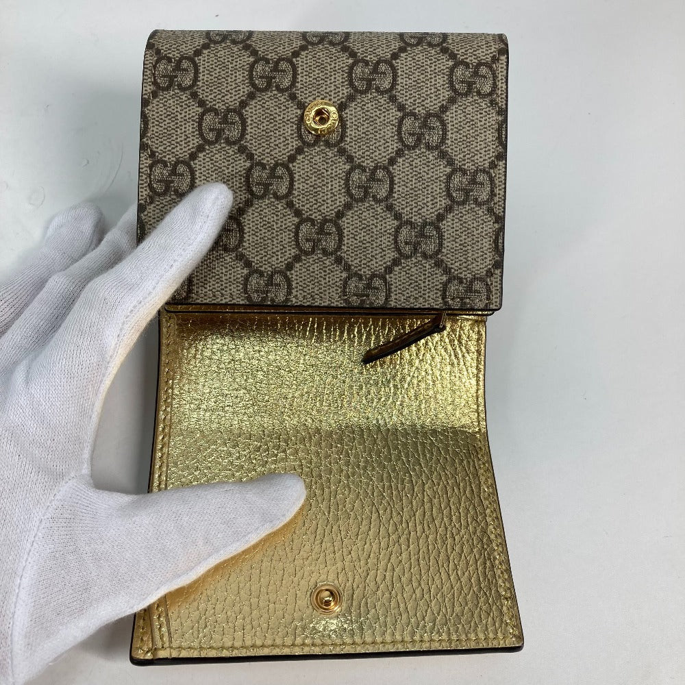 GUCCI Folded wallet 598587 leather gold Compact wallet GG Marmont Women Used