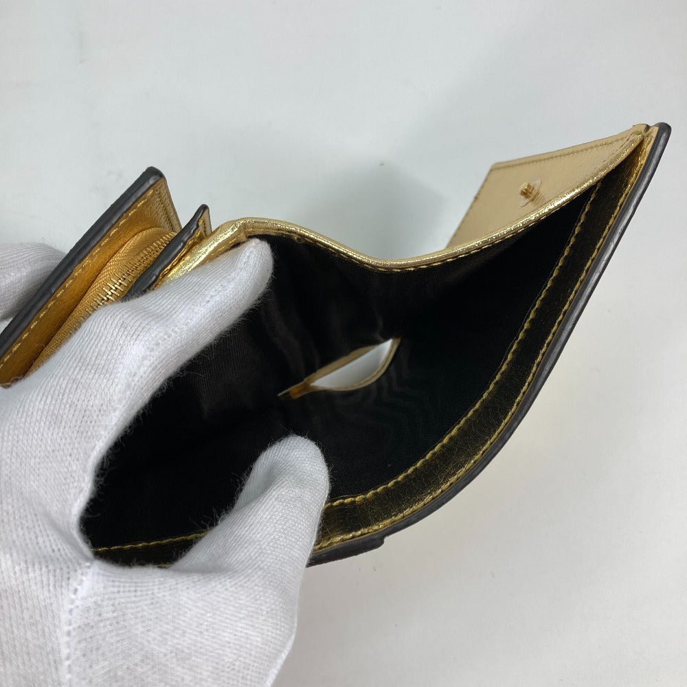 GUCCI Folded wallet 598587 leather gold Compact wallet GG Marmont Women Used