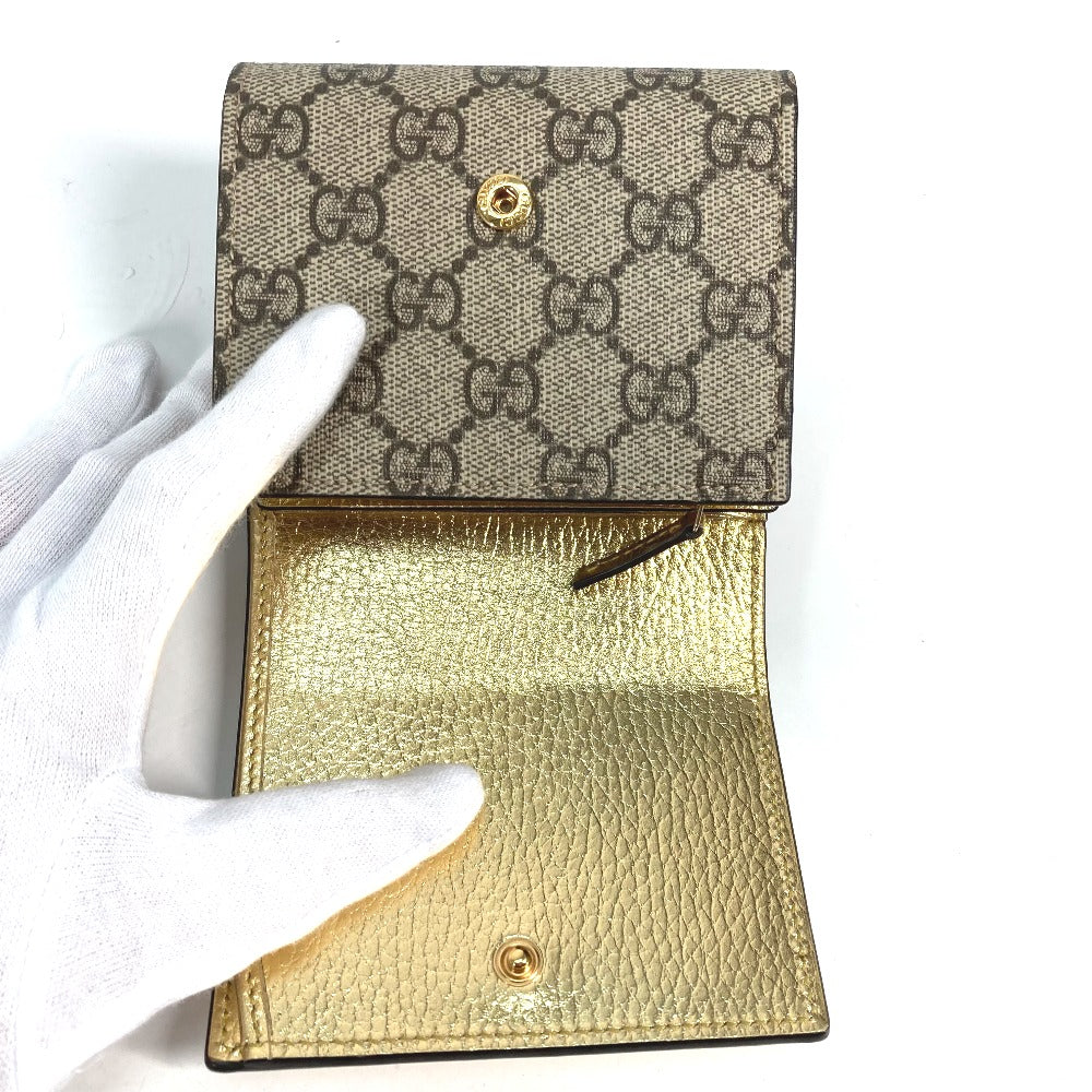 GUCCI Folded wallet 598587 leather gold Compact wallet GG Marmont Women Used