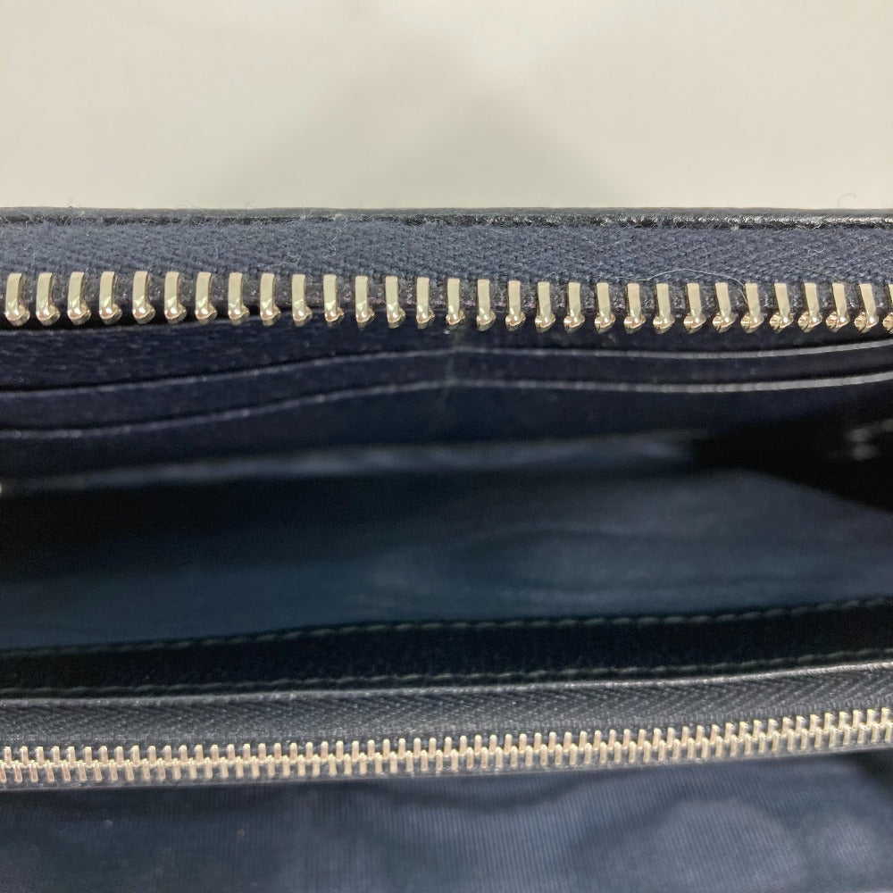GUCCI Long Wallet Purse 673003 PVC leather Navy Guccisima Interlocking G Zip Around Wallet Women Used