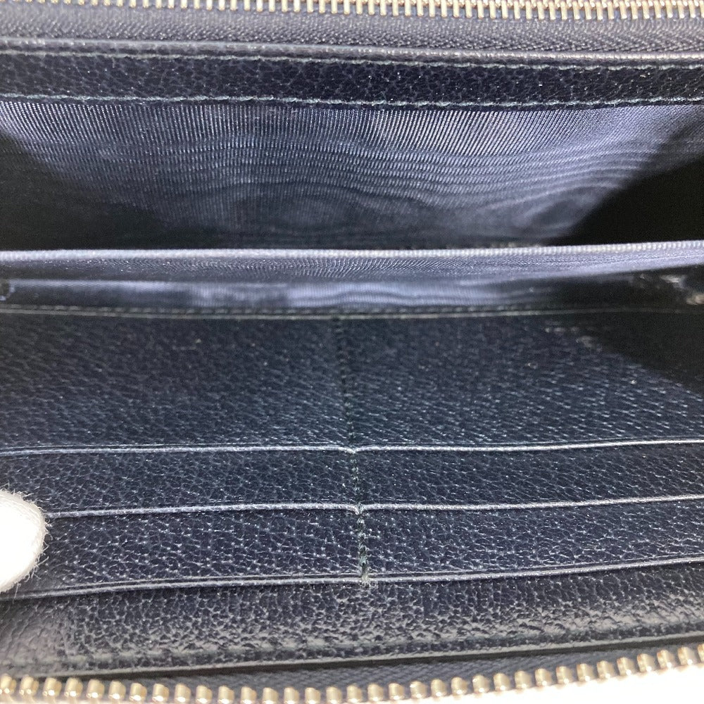GUCCI Long Wallet Purse 673003 PVC leather Navy Guccisima Interlocking G Zip Around Wallet Women Used