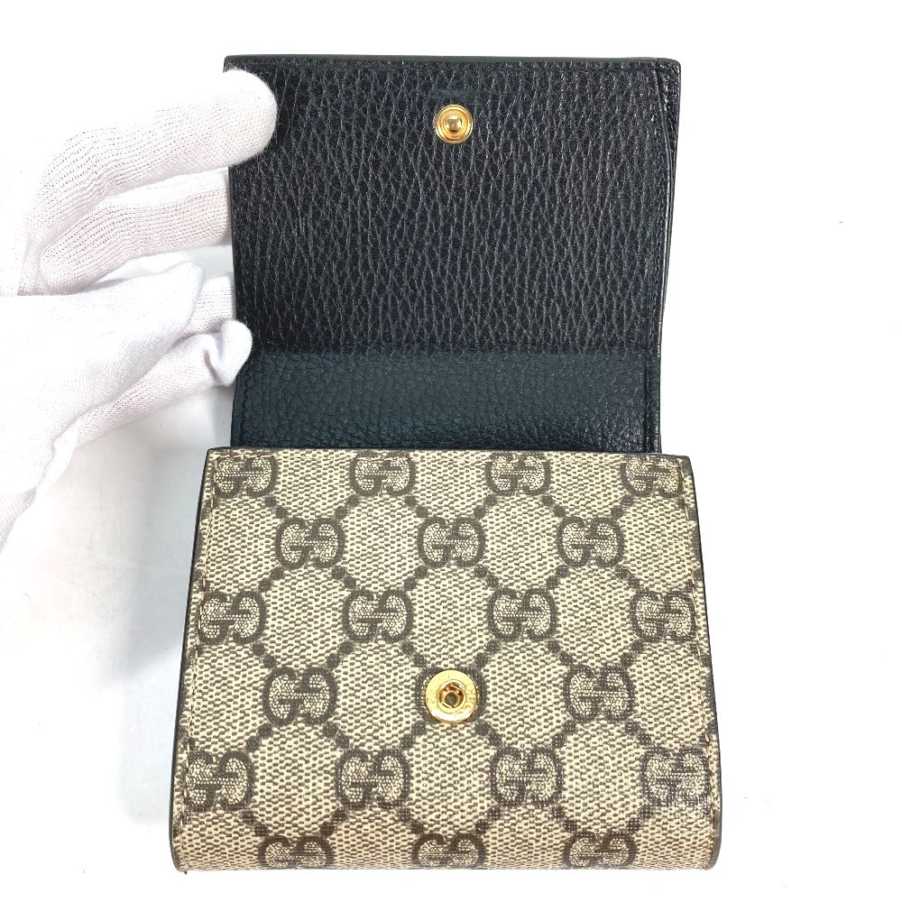 GUCCI Folded wallet 598587 Leather PVC beige GG Supreme GG Marmont Women Used