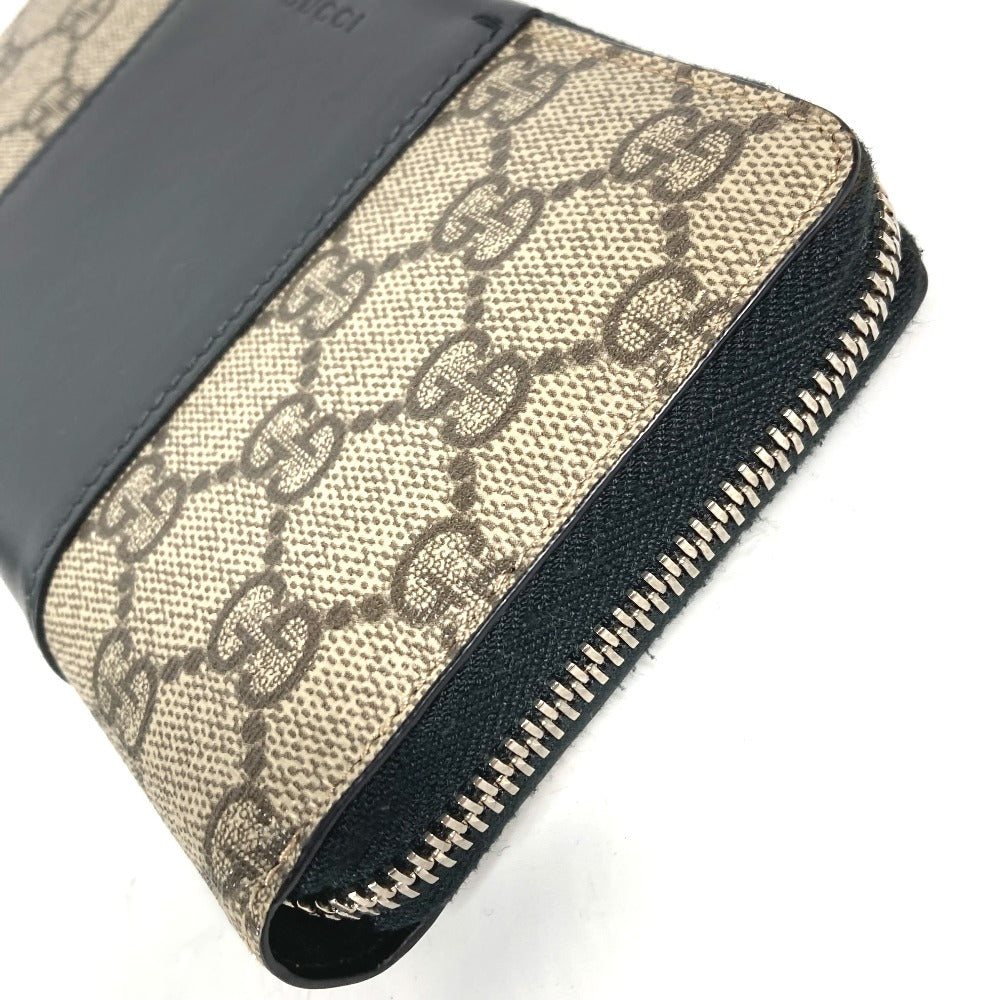 GUCCI Long Wallet Purse 451249 PVC leather beige GG Supreme Long wallet Women Used