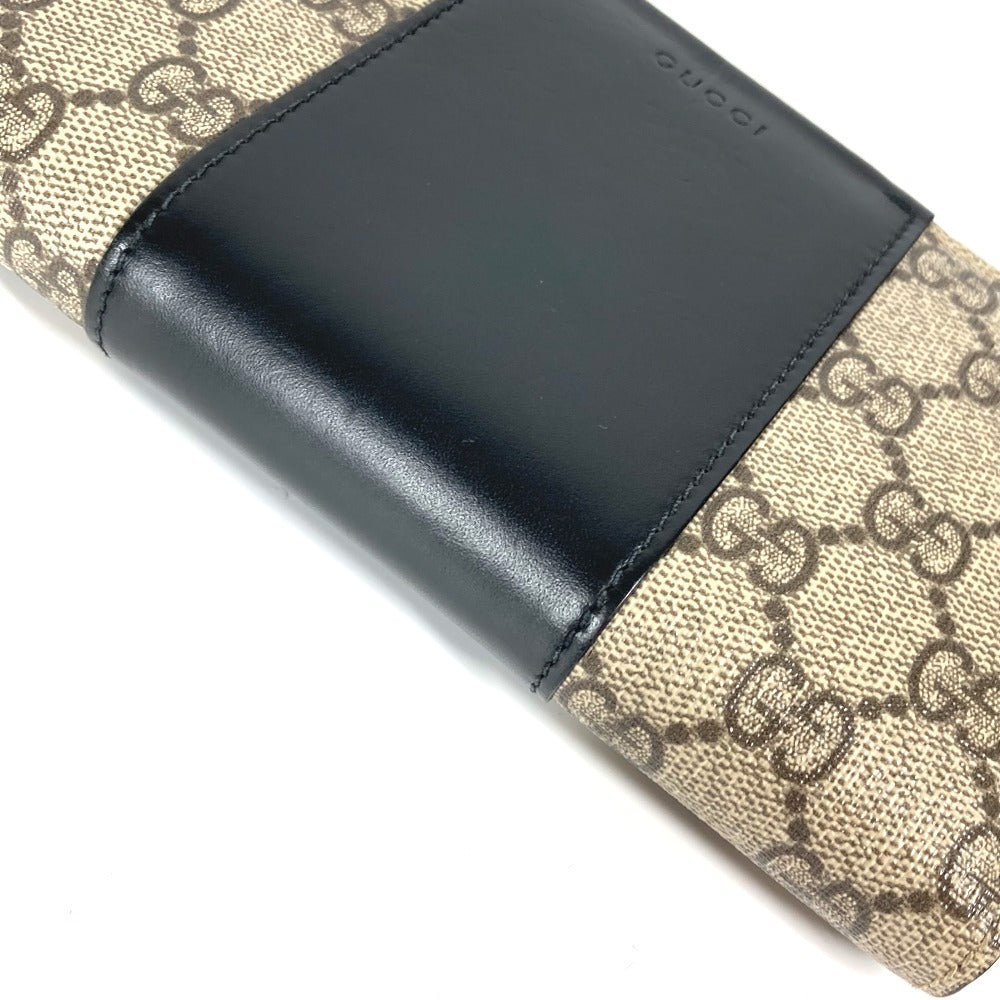 GUCCI Long Wallet Purse 451249 PVC leather beige GG Supreme Long wallet Women Used