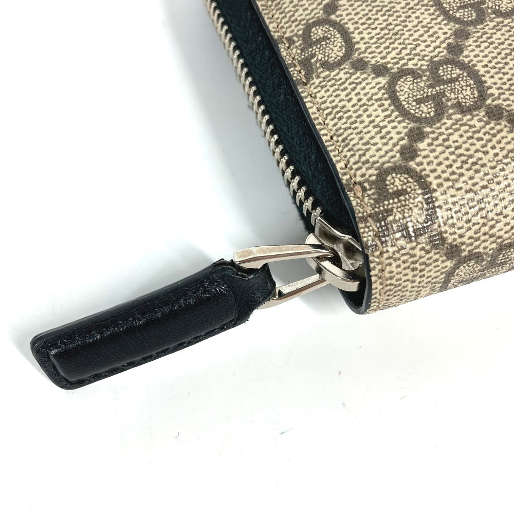 GUCCI Long Wallet Purse 451249 PVC leather beige GG Supreme Long wallet Women Used