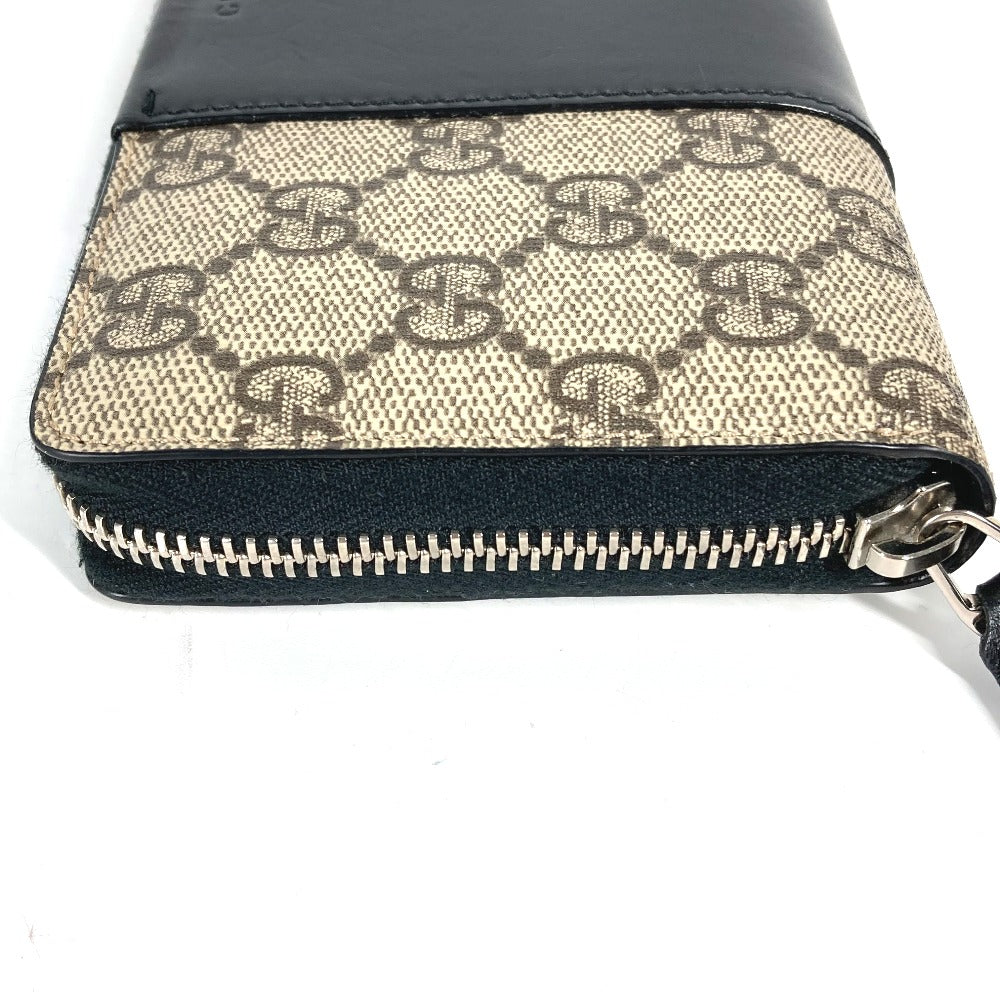 GUCCI Long Wallet Purse 451249 PVC leather beige GG Supreme Long wallet Women Used