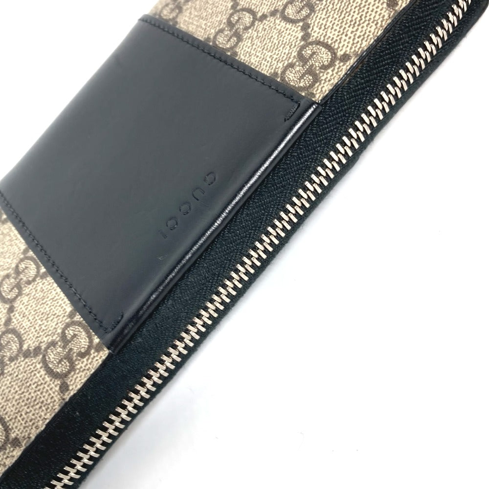 GUCCI Long Wallet Purse 451249 PVC leather beige GG Supreme Long wallet Women Used