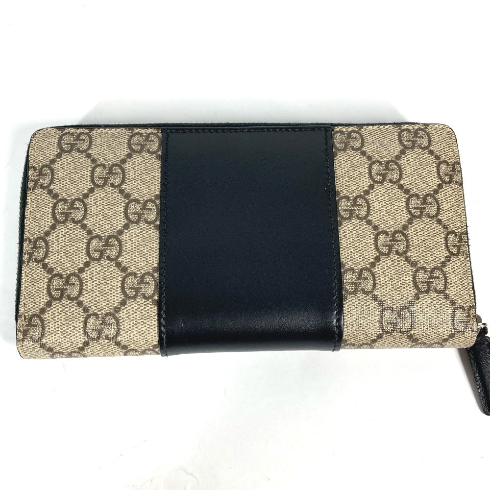 GUCCI Long Wallet Purse 451249 PVC leather beige GG Supreme Long wallet Women Used