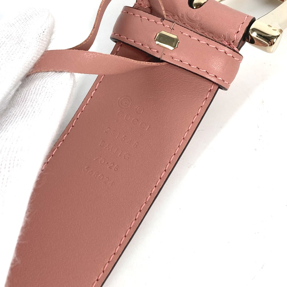 GUCCI belt 281548 leather pink Micro Gucci Shima GG Women 70 Used