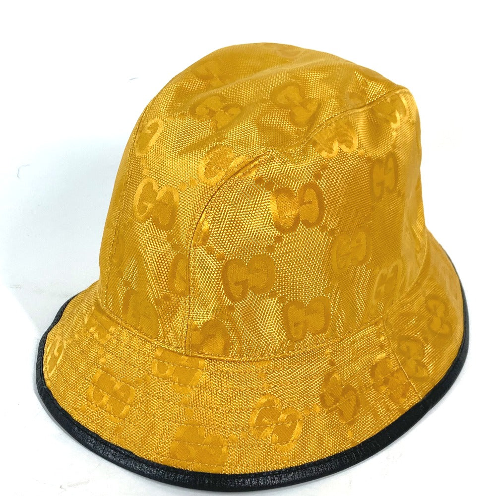 GUCCI hat 627115 Nylon gold GG Off The Grid logo mens M Used