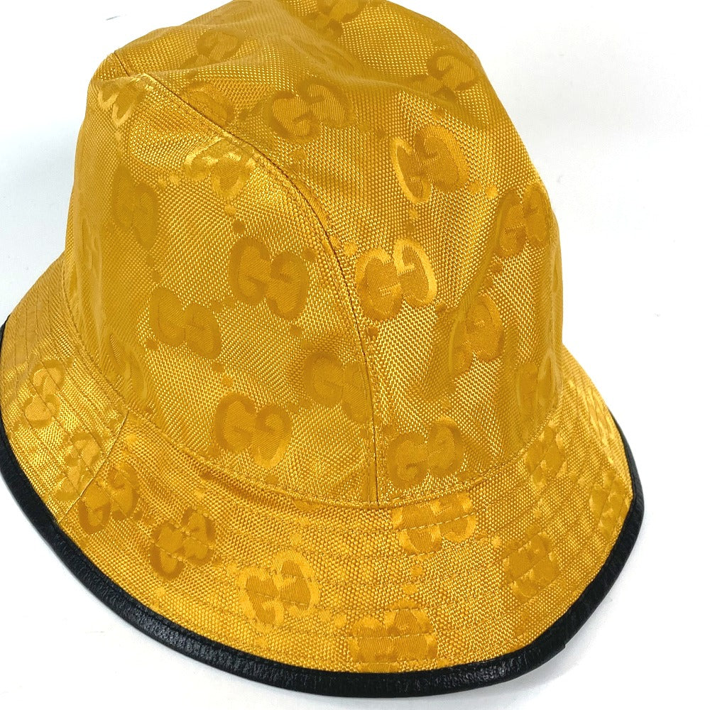 GUCCI hat 627115 Nylon gold GG Off The Grid logo mens M Used