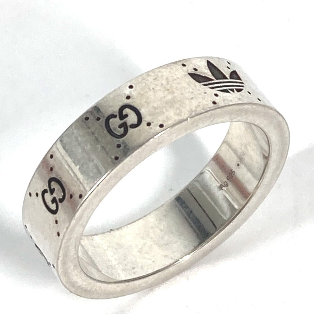 GUCCI Ring 702766 AG925 Silver Adidas adidas collaboration Engraving Wide Ring mens 21 Used