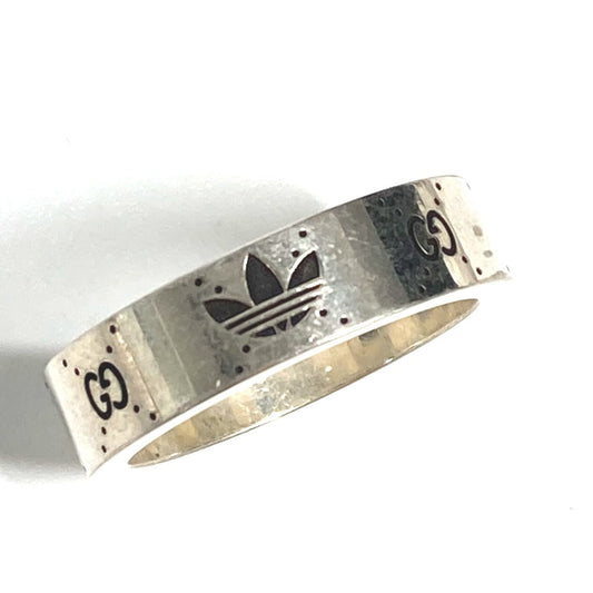 GUCCI Ring 702766 AG925 Silver Adidas adidas collaboration Engraving Wide Ring mens 21 Used