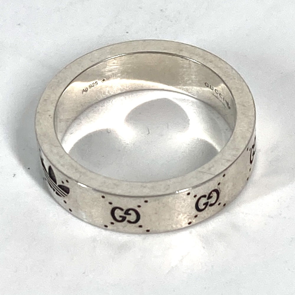 GUCCI Ring 702766 AG925 Silver Adidas adidas collaboration Engraving Wide Ring mens 21 Used