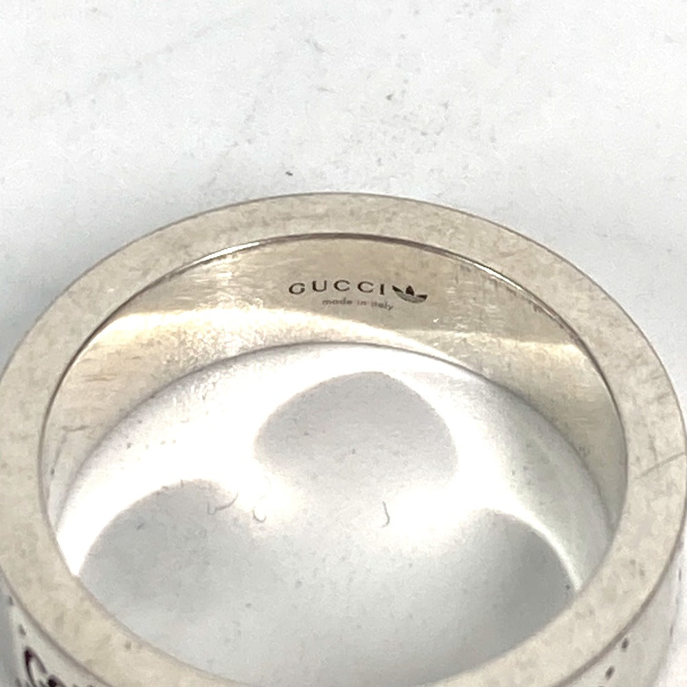 GUCCI Ring 702766 AG925 Silver Adidas adidas collaboration Engraving Wide Ring mens 21 Used
