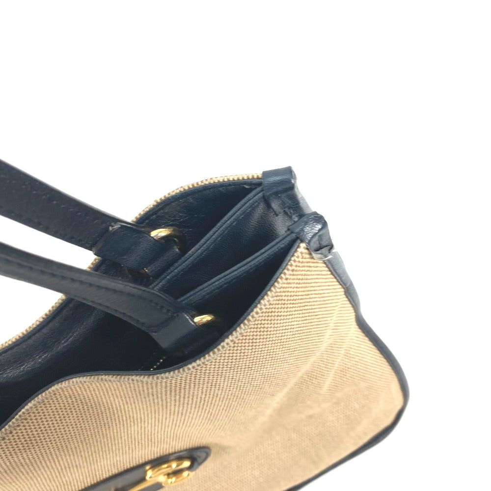 GUCCI Tote Bag 623694 Canvas leather Beige x navy Japan limited 1955 Horsebit Women Used