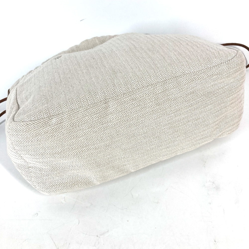 HERMES Pouch Toile Chevron Vaubarenia beige Foolby 25 Women Used