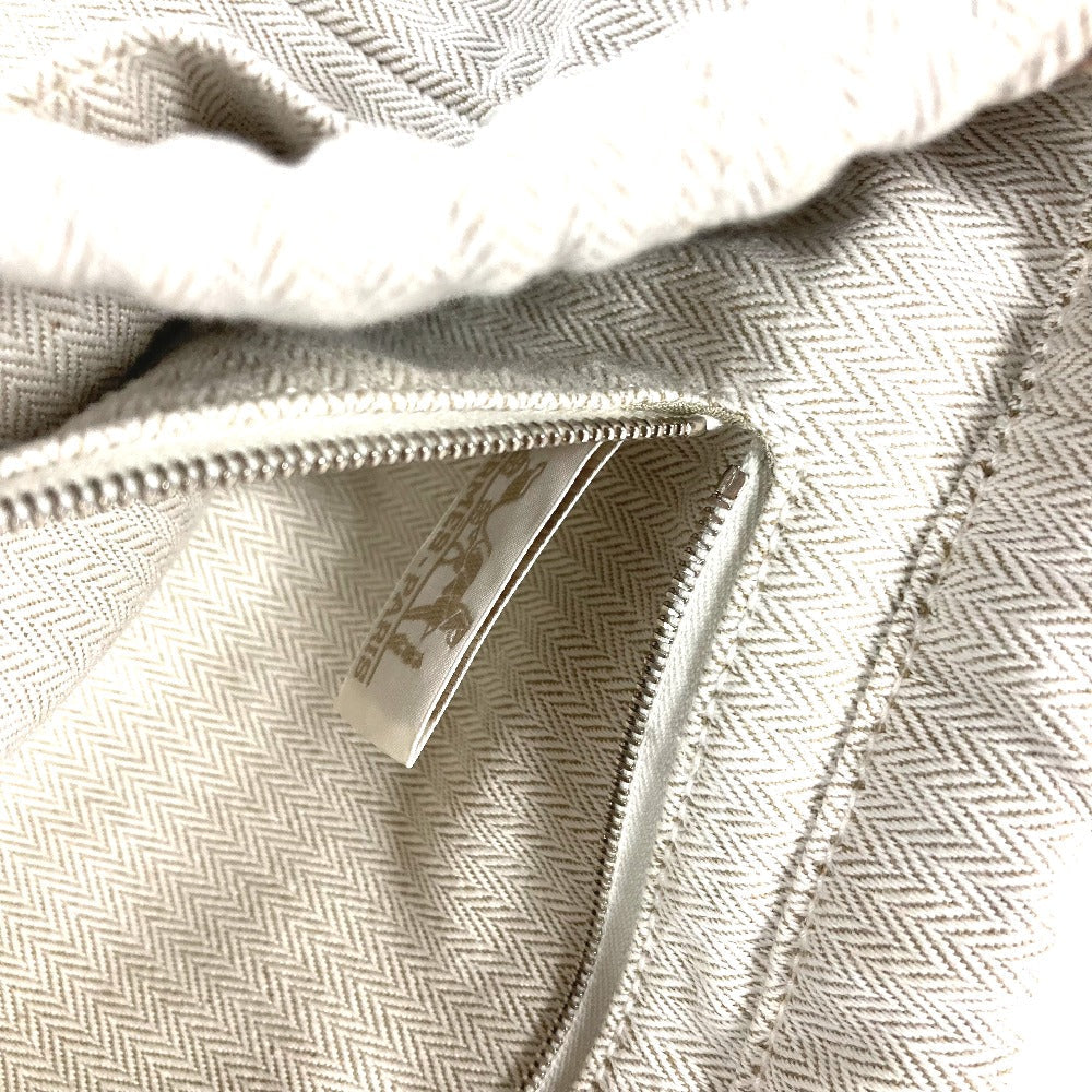 HERMES Pouch Toile Chevron Vaubarenia beige Foolby 25 Women Used