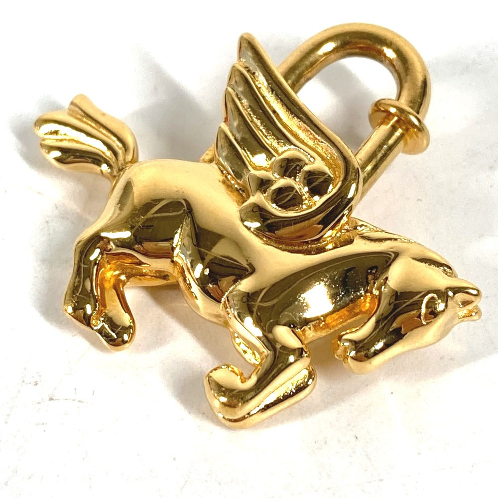 HERMES Pendant top Gold Plated gold Cadena Pegasus Women Used