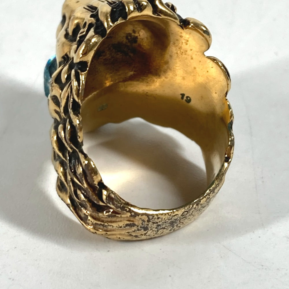 GUCCI Ring 402763 metal gold Lion Animal Lion with Stone Women 19 Used