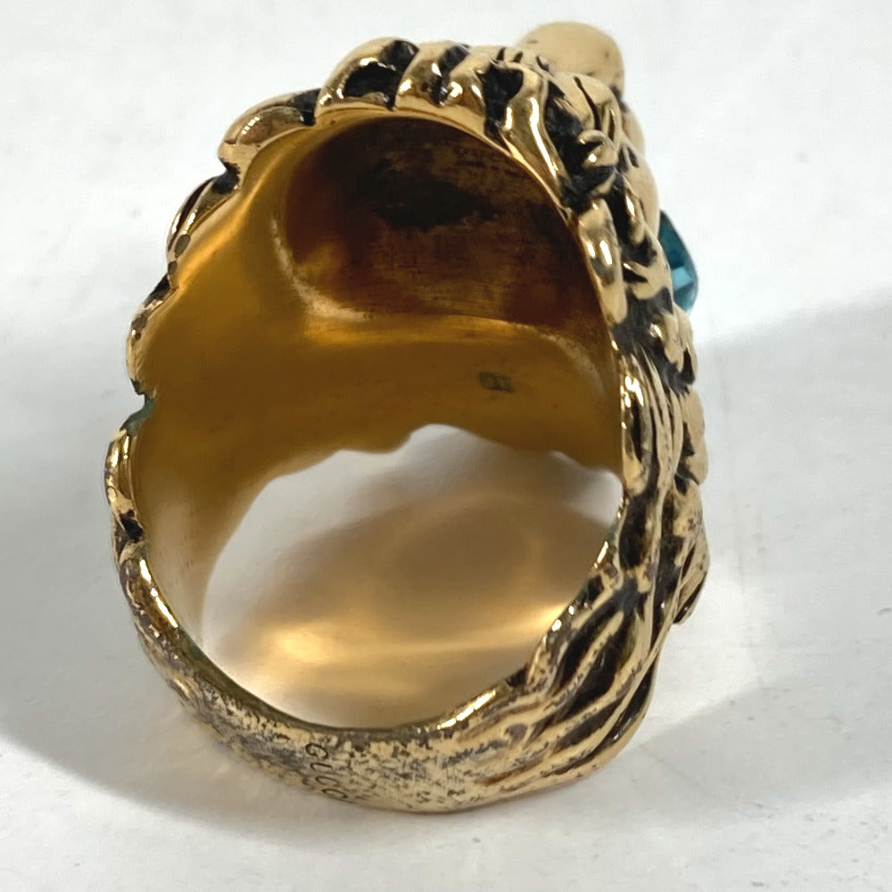 GUCCI Ring 402763 metal gold Lion Animal Lion with Stone Women 19 Used