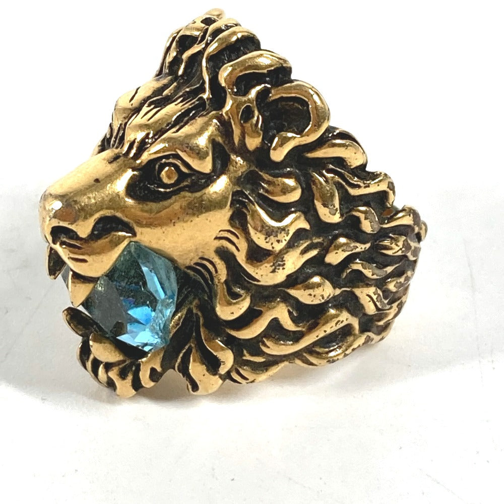 GUCCI Ring 402763 metal gold Lion Animal Lion with Stone Women 19 Used