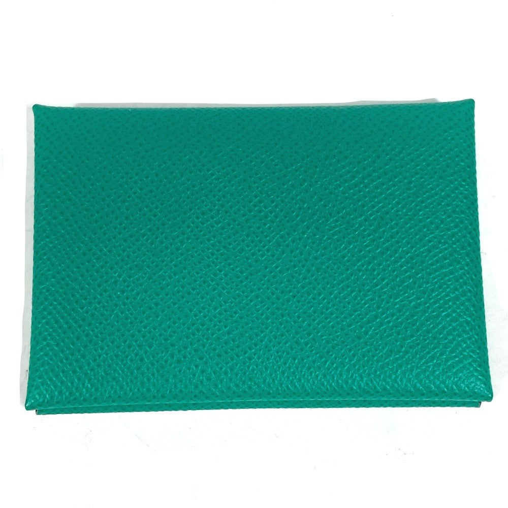 HERMES Coin case Epsom green Coin Pocket Coin case Wallet Calvi duo Women Used