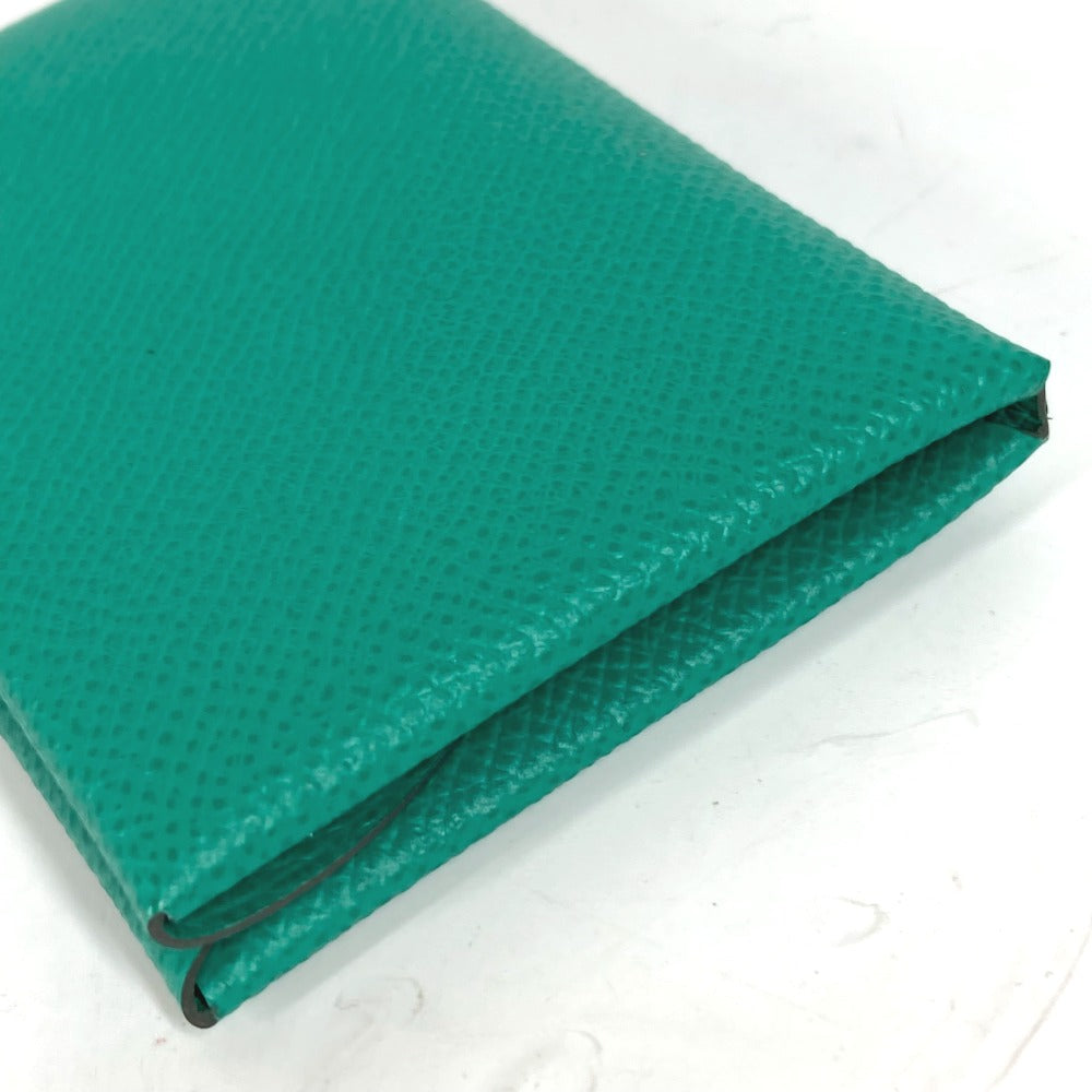 HERMES Coin case Epsom green Coin Pocket Coin case Wallet Calvi duo Women Used