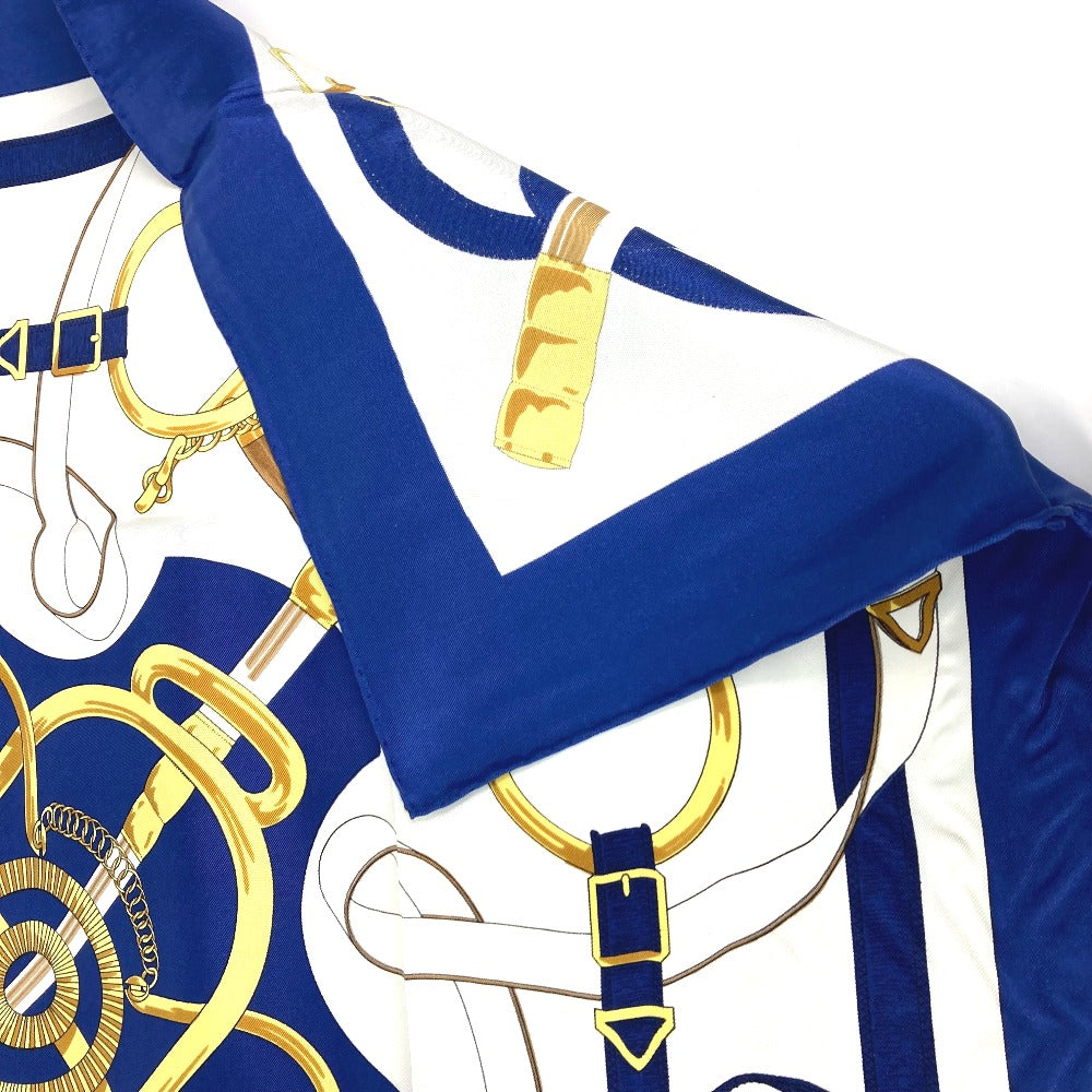 HERMES scarf silk blue Apron doll Carre90 Women Used