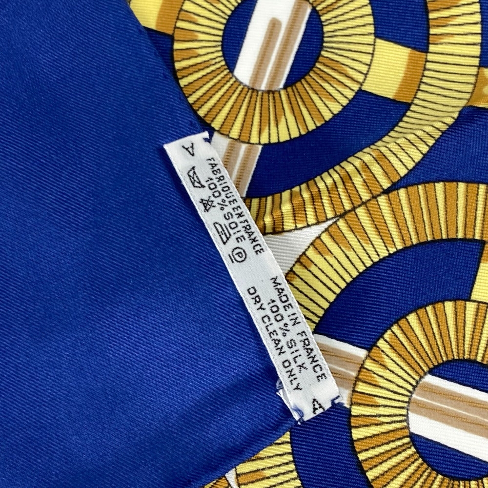 HERMES scarf silk blue Apron doll Carre90 Women Used