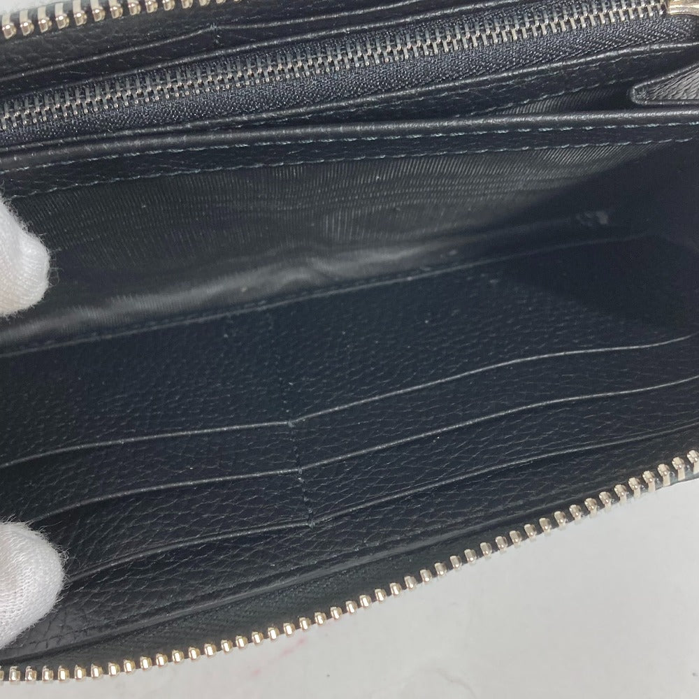 GUCCI Long Wallet Purse 771154 leather black Long wallet logo zip around wallet mens Used