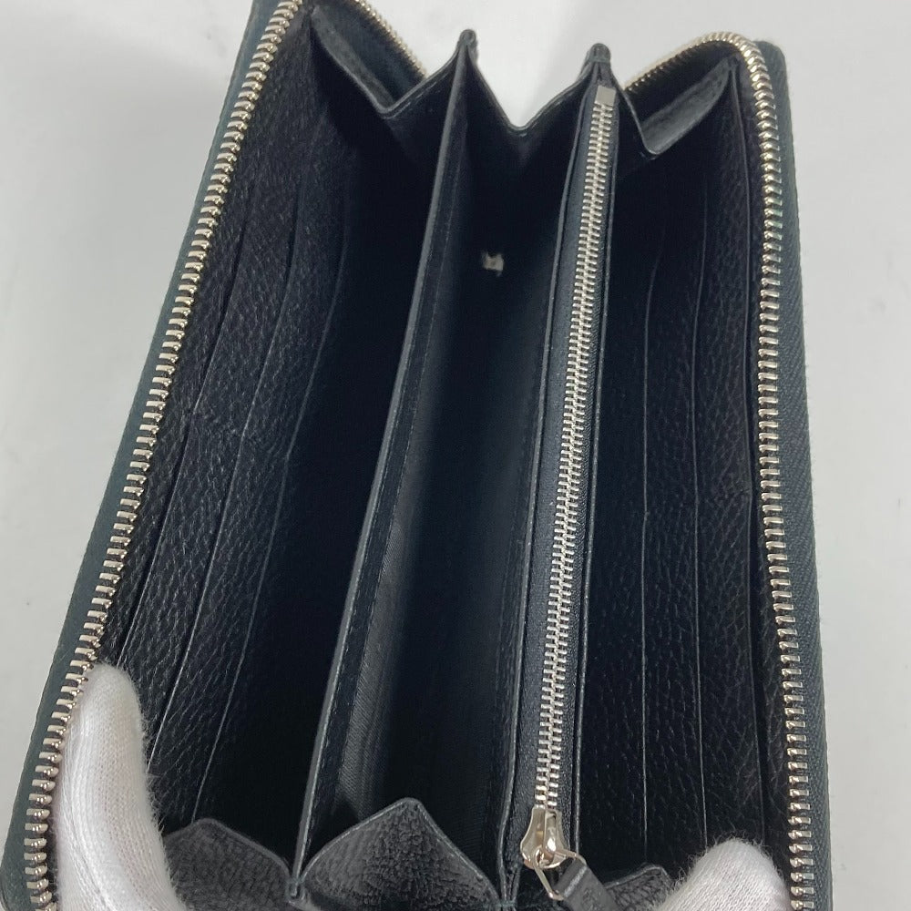 GUCCI Long Wallet Purse 771154 leather black Long wallet logo zip around wallet mens Used
