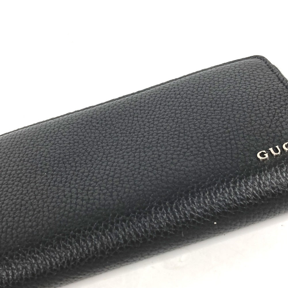 GUCCI Long Wallet Purse 771154 leather black Long wallet logo zip around wallet mens Used