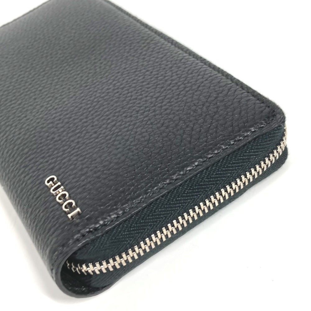 GUCCI Long Wallet Purse 771154 leather black Long wallet logo zip around wallet mens Used