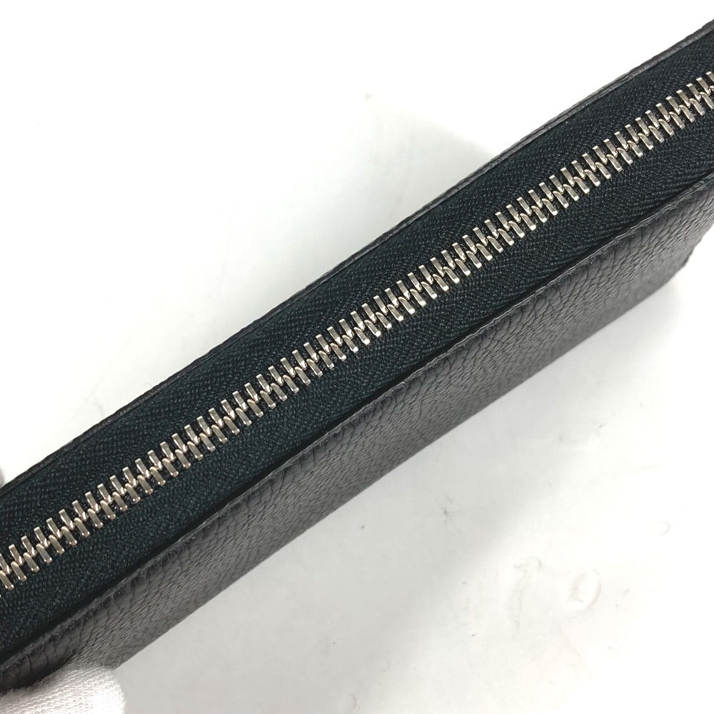 GUCCI Long Wallet Purse 771154 leather black Long wallet logo zip around wallet mens Used