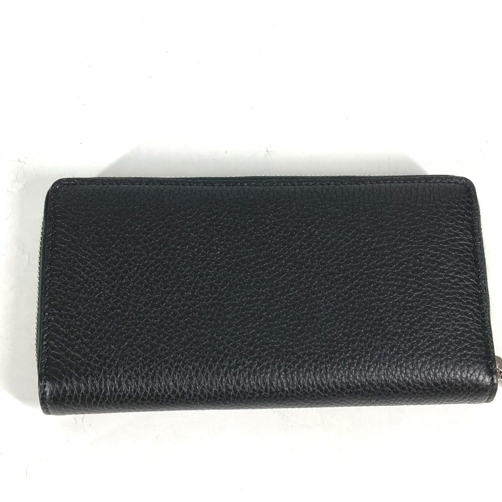 GUCCI Long Wallet Purse 771154 leather black Long wallet logo zip around wallet mens Used