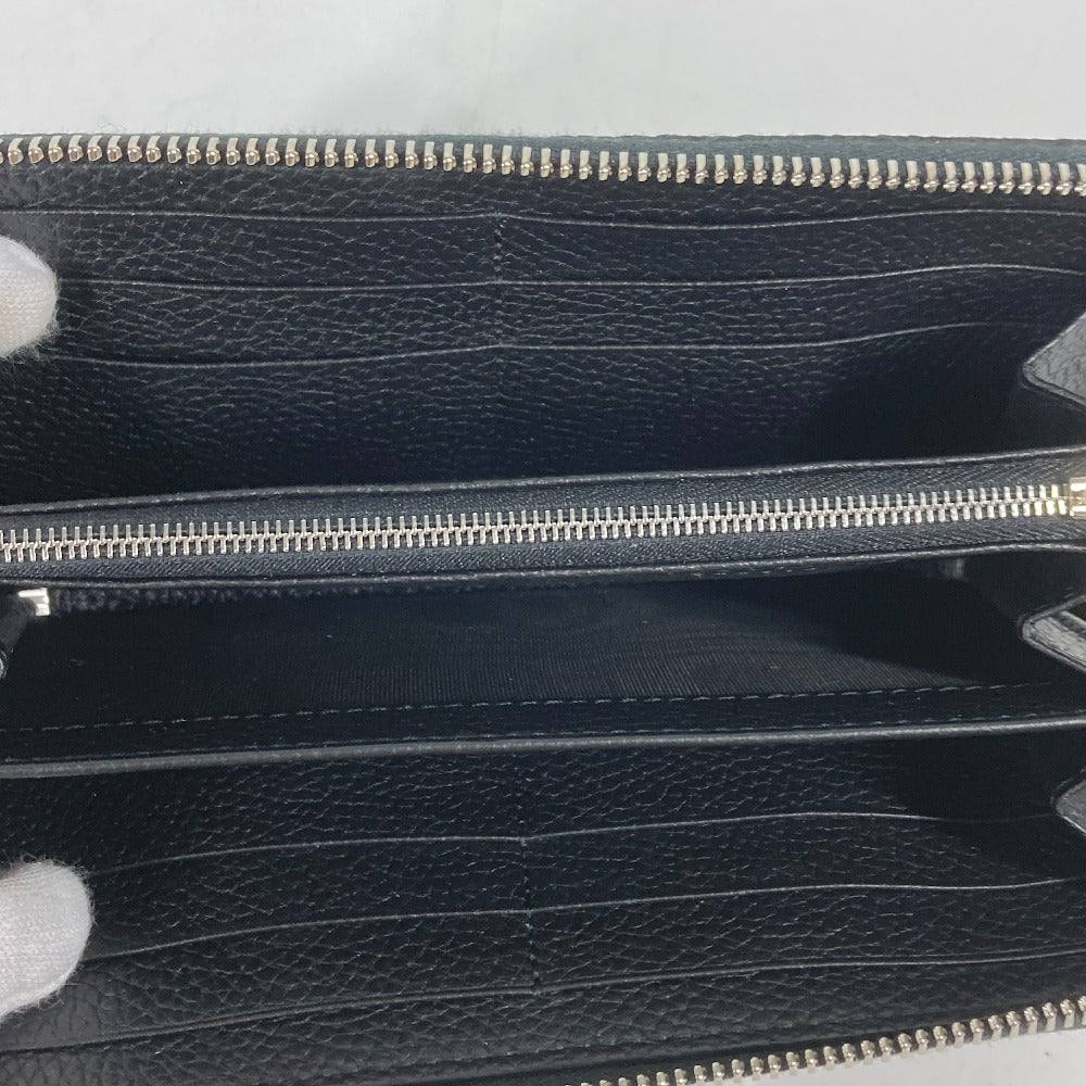 GUCCI Long Wallet Purse 771154 leather black Long wallet logo zip around wallet mens Used