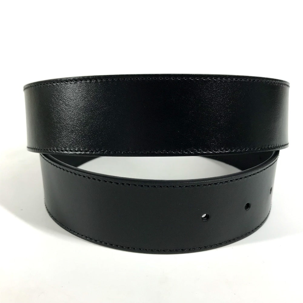 GUCCI belt 406831  leather Black x Gold GG Marmont Shiny buckle leather belt mens 80 Used