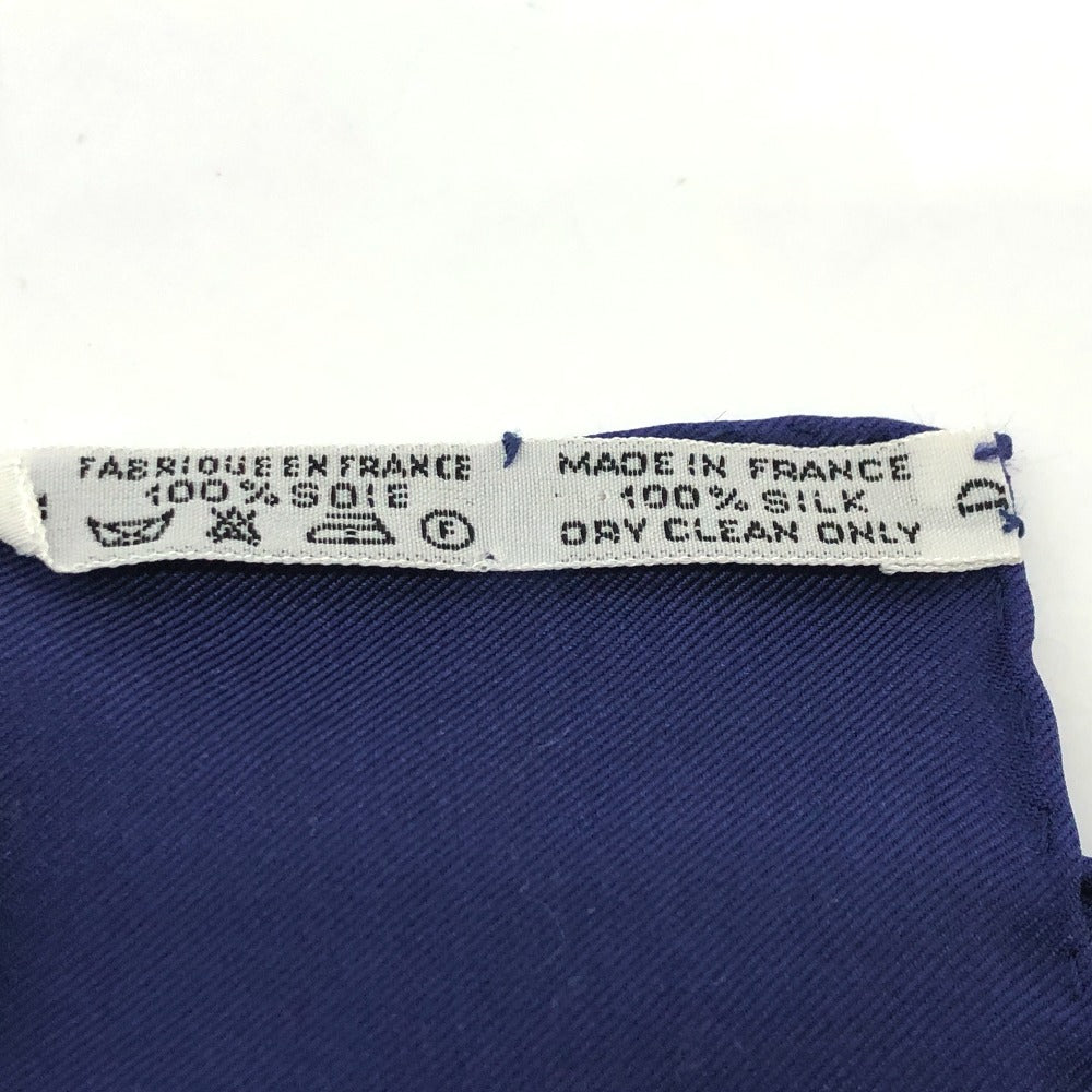 HERMES scarf silk blue Carre 90 Women Used
