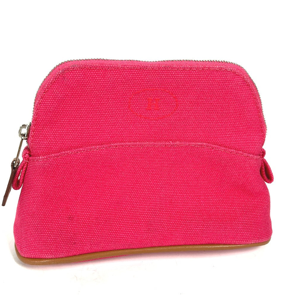 HERMES Pouch canvas pink Bolide Pouch Mini Mini 16 Women Used