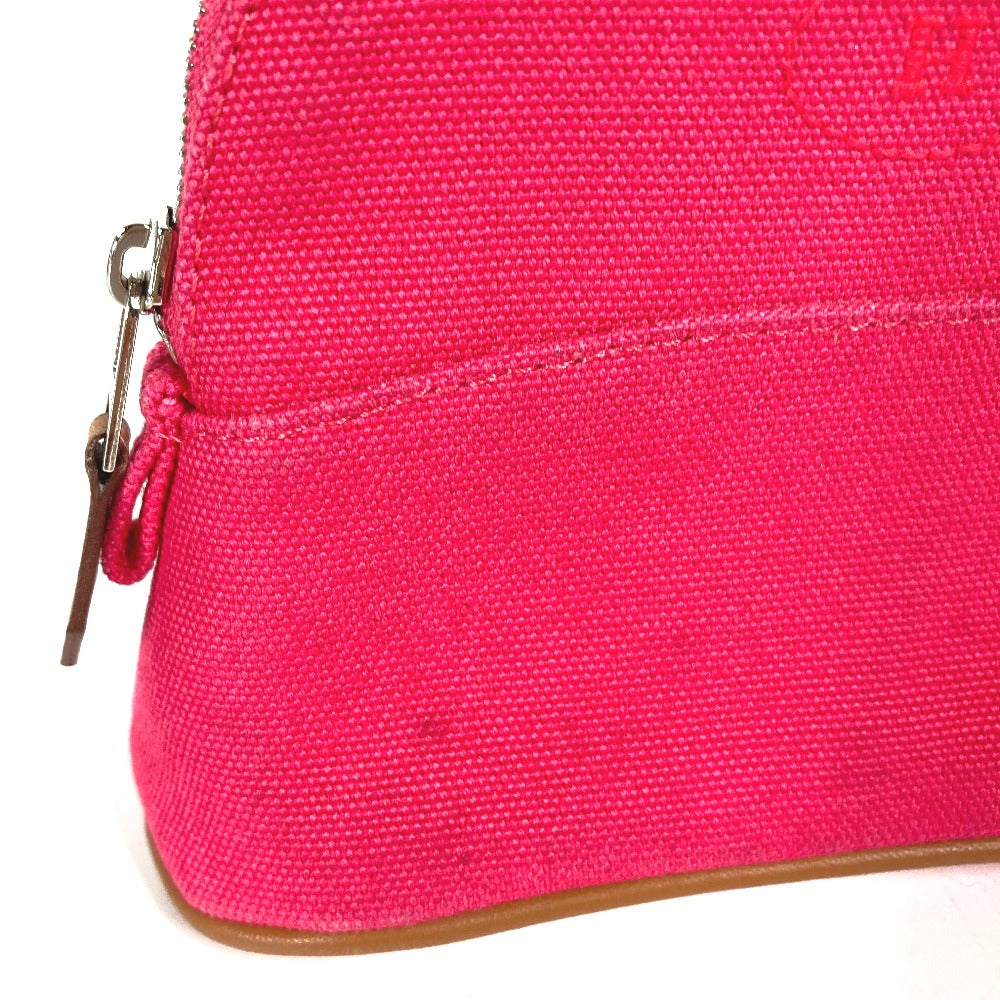 HERMES Pouch canvas pink Bolide Pouch Mini Mini 16 Women Used