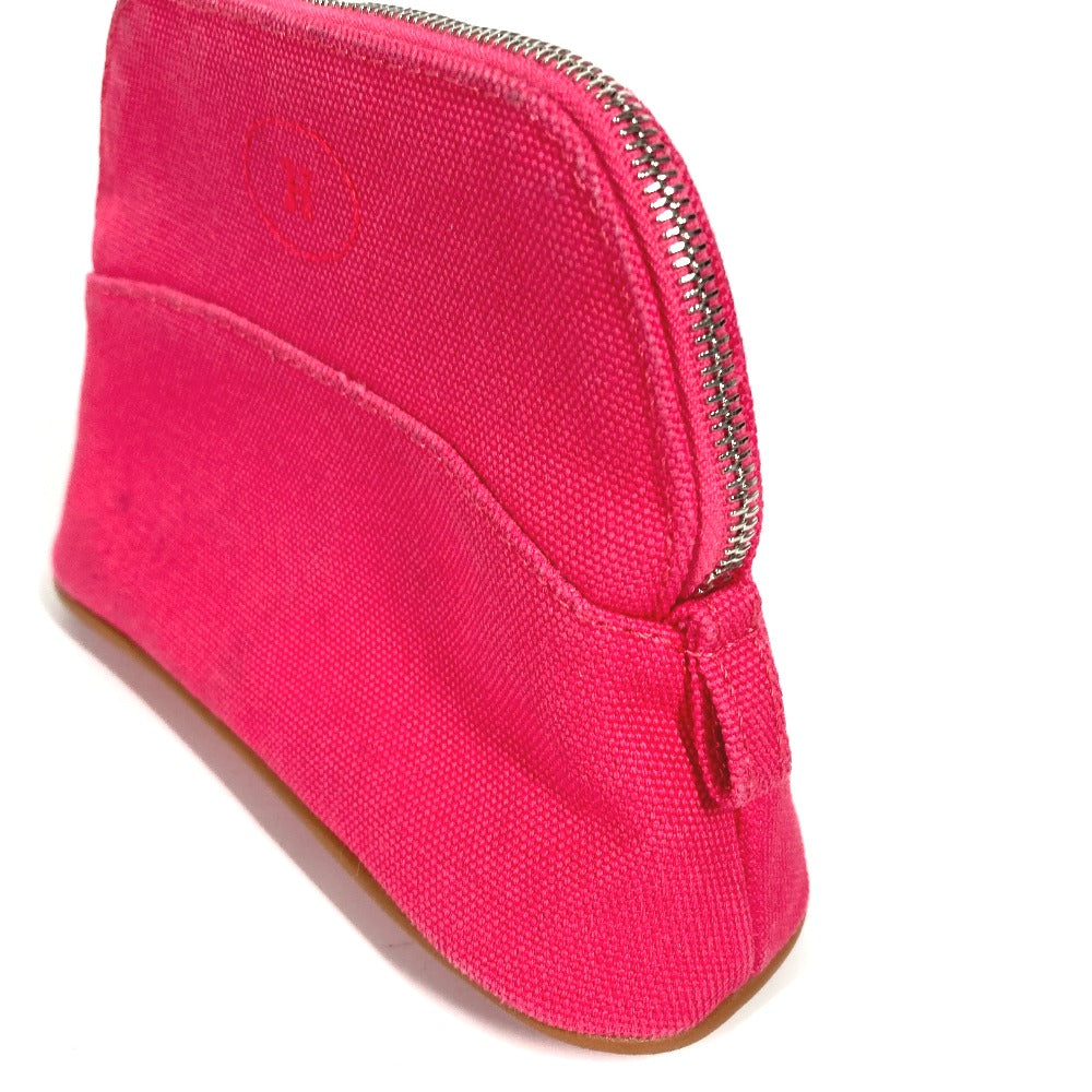 HERMES Pouch canvas pink Bolide Pouch Mini Mini 16 Women Used