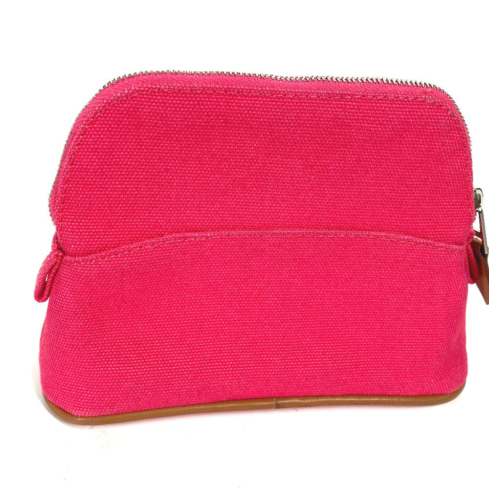 HERMES Pouch canvas pink Bolide Pouch Mini Mini 16 Women Used