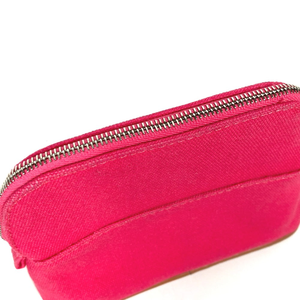 HERMES Pouch canvas pink Bolide Pouch Mini Mini 16 Women Used
