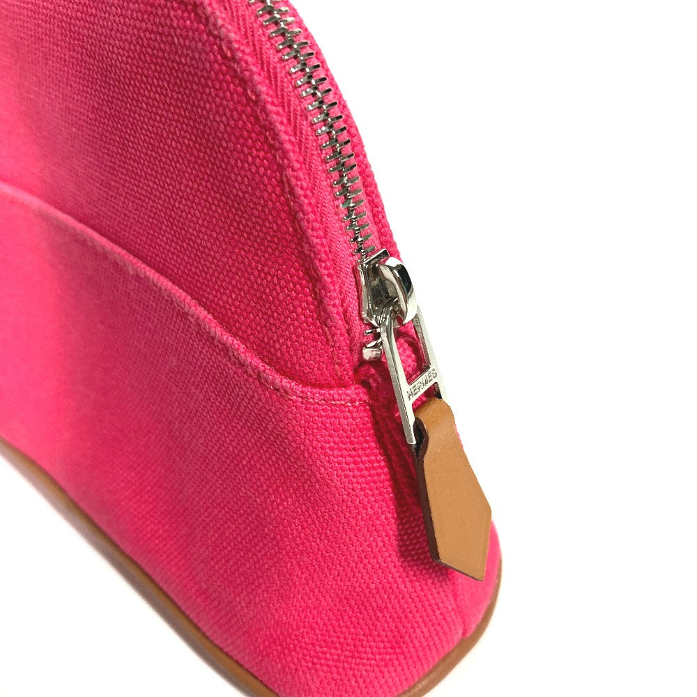 HERMES Pouch canvas pink Bolide Pouch Mini Mini 16 Women Used