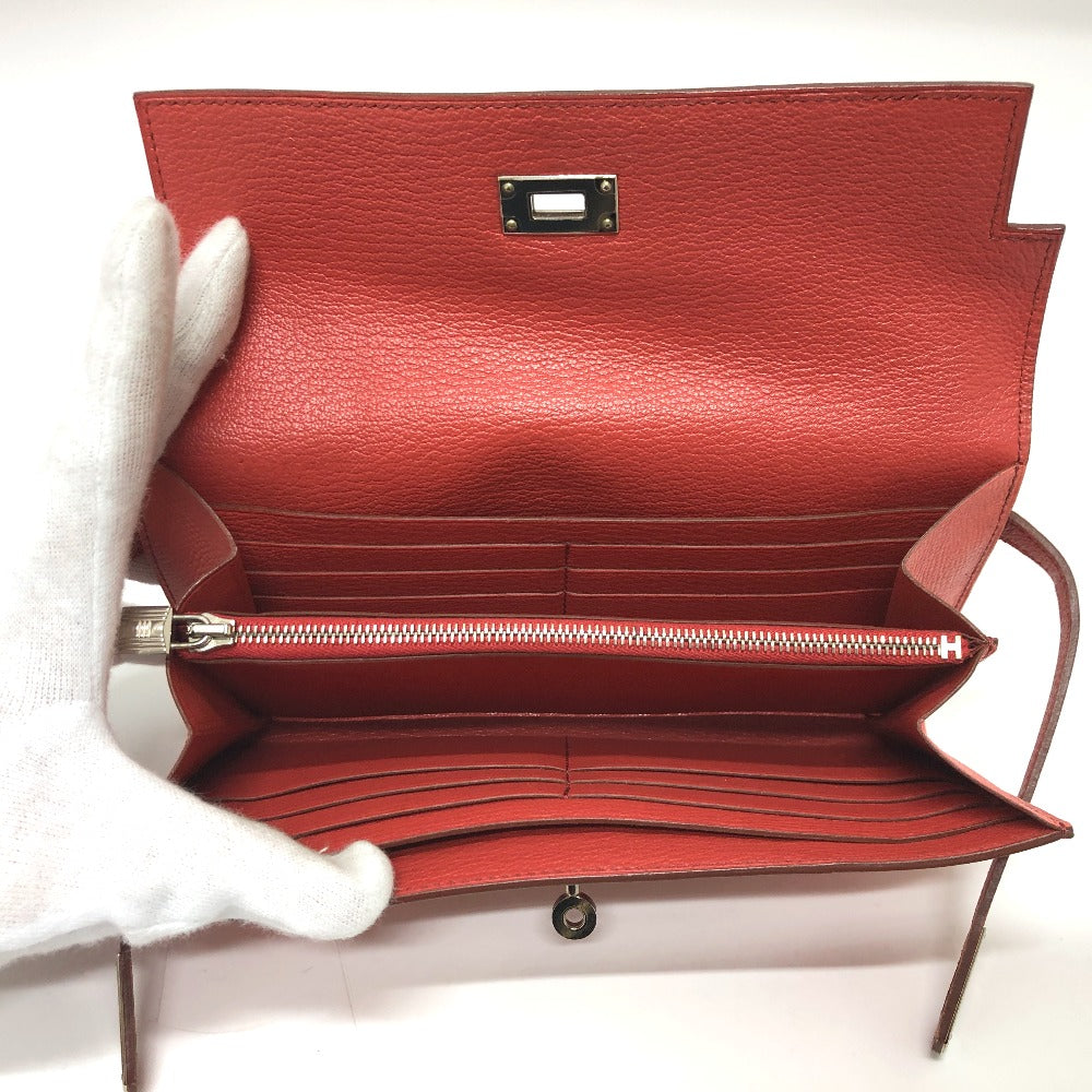 HERMES Long Wallet Purse Epsom pink Long wallet Kelly Wallet Flag