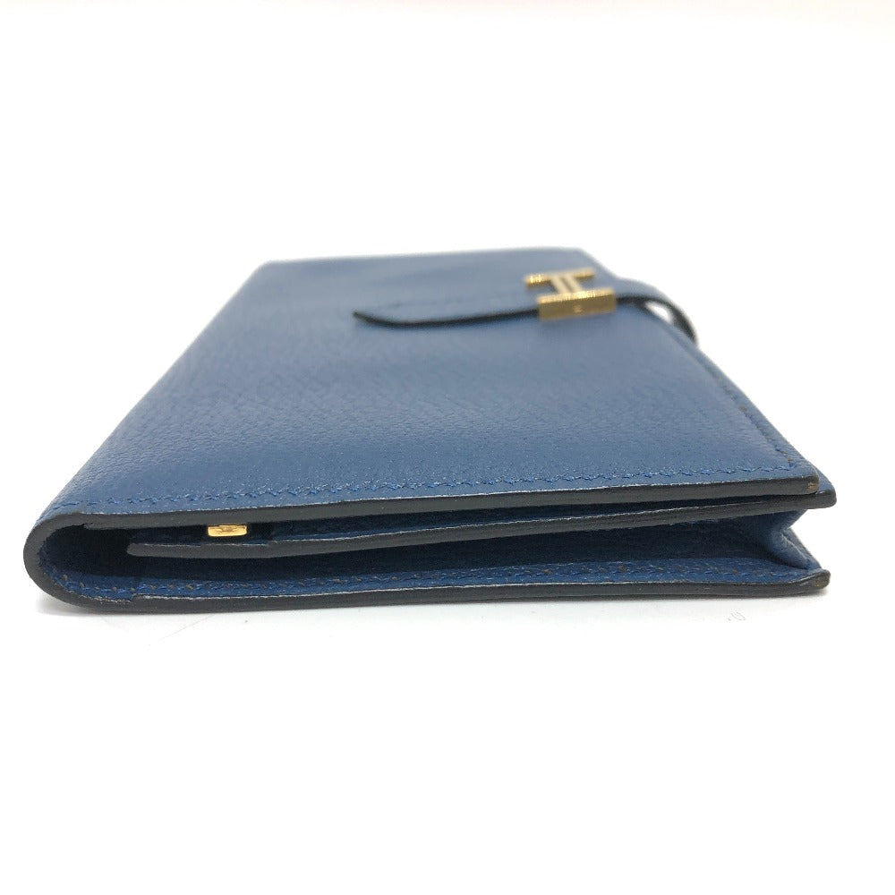 HERMES Long Wallet Purse Shave blue Long wallet Beansufla Women Used