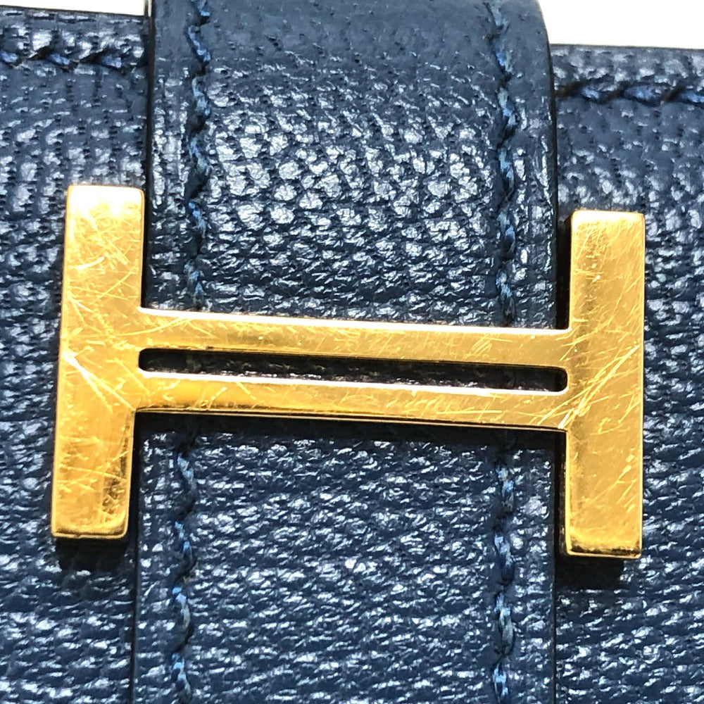 HERMES Long Wallet Purse Shave blue Long wallet Beansufla Women Used