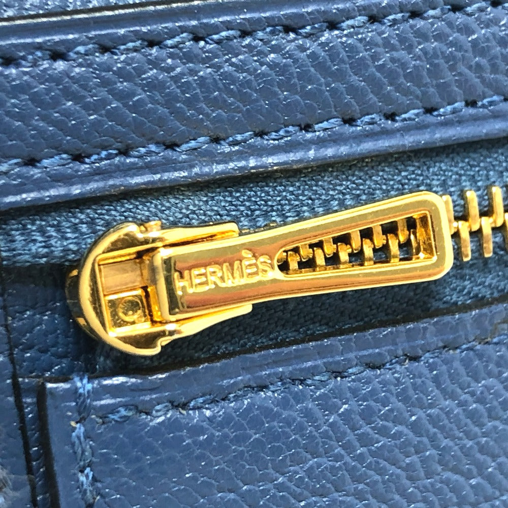 HERMES Long Wallet Purse Shave blue Long wallet Beansufla Women Used
